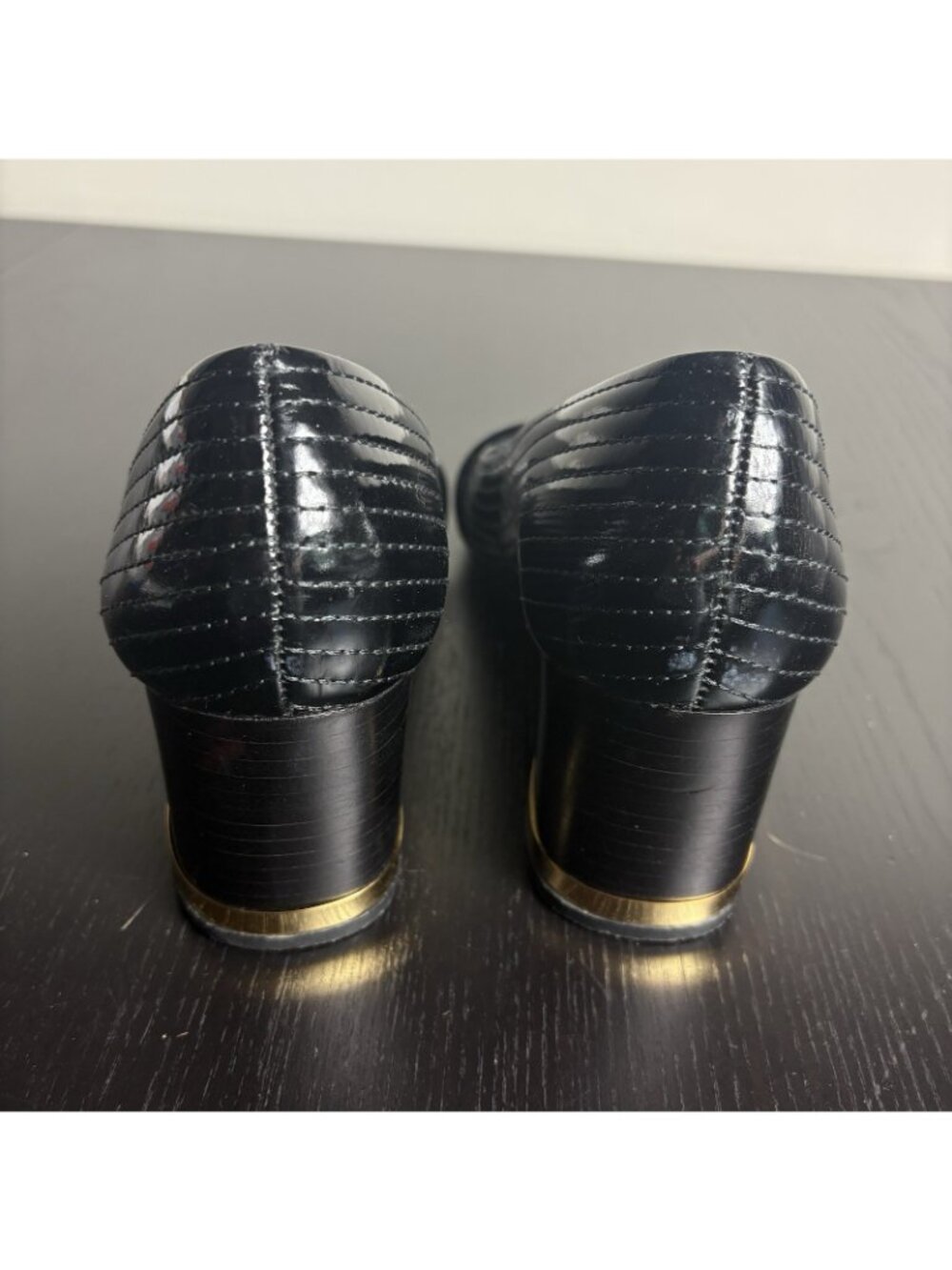 TORY BURCH Womens Size 9.5M Classic Black Open Toe Patent Leather Heels - Picture 6 of 12